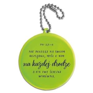 Zawieszka odblaskowa - Z całego serca Bogu zaufaj - obrazek 2