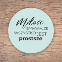 Podkładka korkowa okrągła – Miłość sprawia